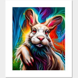 colorful easter bunny Posters and Art